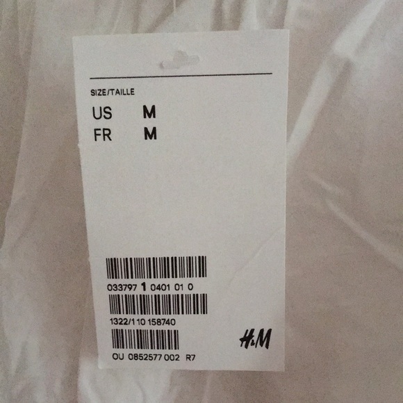 H&M NWT White Cotton Poplin Dress Size Medium - Picture 5 of 6